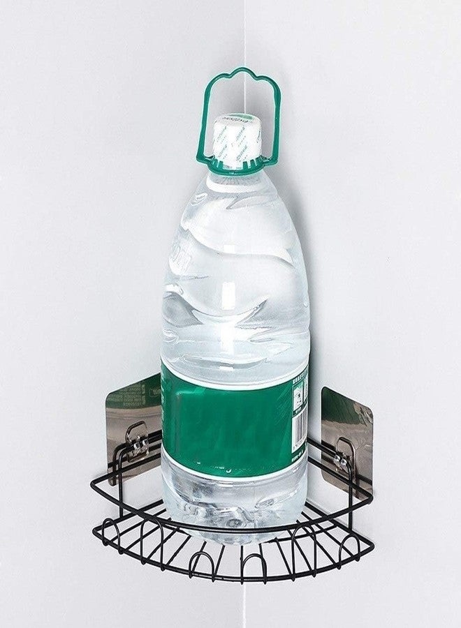 Boniry Metal Bathroom Organiser Without Drill Bathroom Rack Self Adhesive | Stand for Corner Shampoo Holder for Bathroom Accessories-Multipurpose Kitchen Holder Storage (Flower Corner) - Image 4